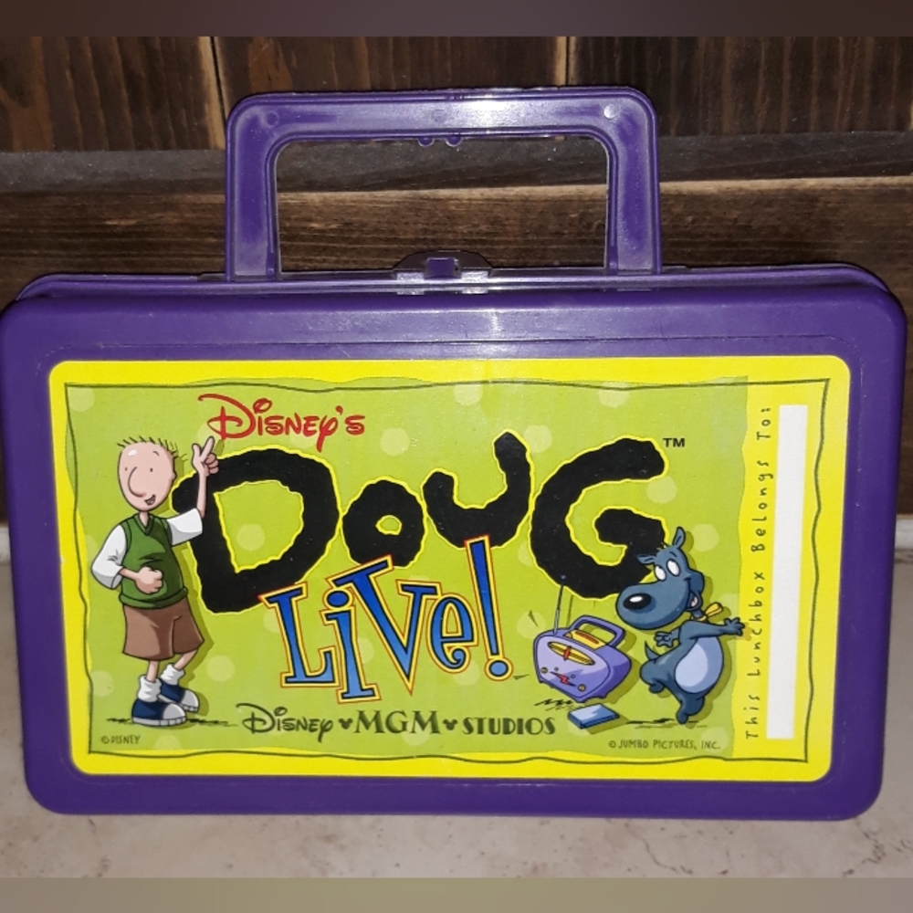 Vintage Doug Live Lunchbox Purple Jumbo Pictures 90s Kids Disney MGM Studios